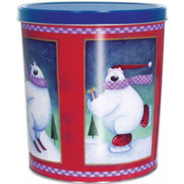 Popcorn Tin (3.0 Gal) - Skating Polar Bear