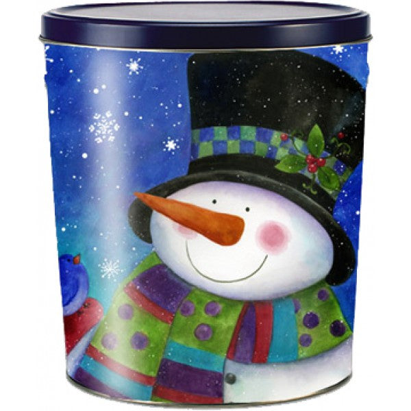 Popcorn Tin (3.0 Gal) - Top Hat Snowman