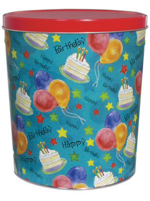 Combo Popcorn Tin (6.5 Gal) - Happy Birthday Tin