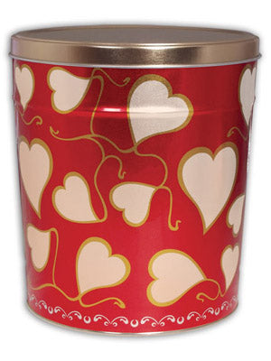 Combo Popcorn Tin (6.5 Gal) - Hearts Tin