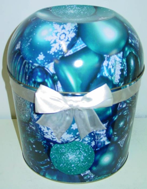 Combo Popcorn Tin (2 Gal) - Blue Ornament Bowl