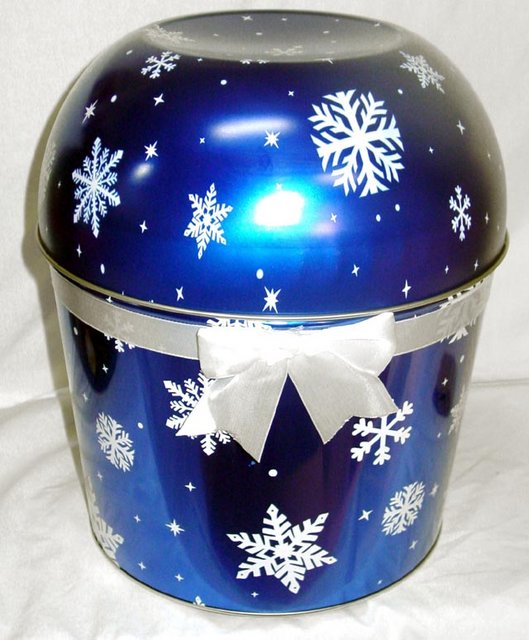 Combo Popcorn Tin (2 Gal) - Blue Snow Flake Bowl